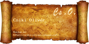 Csiki Olivér névjegykártya